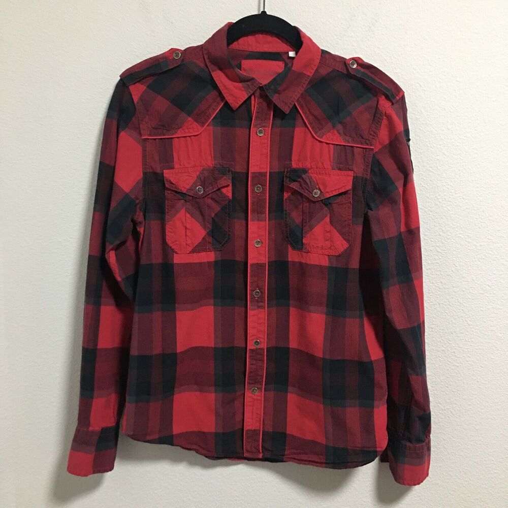 Red Plaid Button Down Shirt